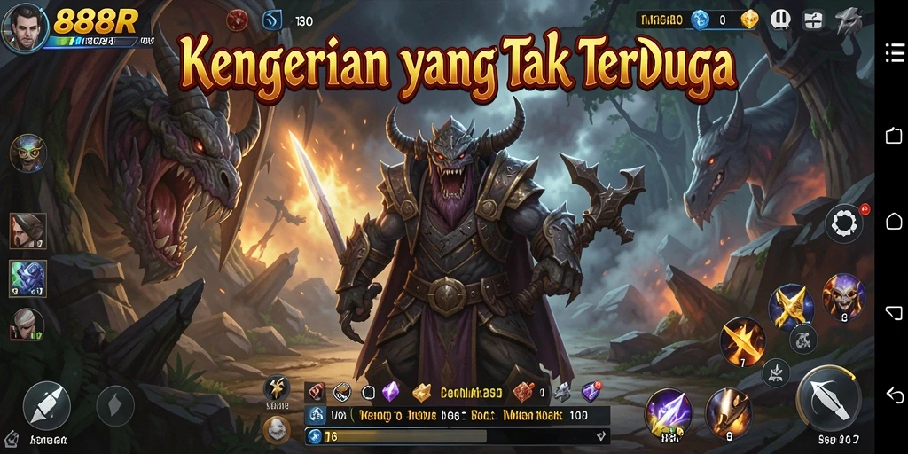 Tangkapan layar gameplay 888R yang menampilkan momen-momen menegangkan.