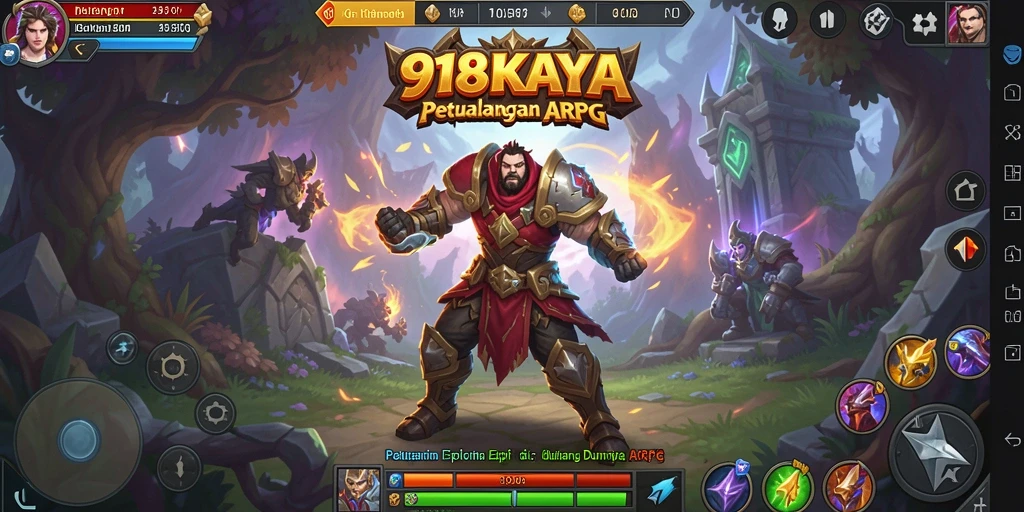 Tampilan gameplay seru 918KAYA dengan pertarungan epik di dalamnya.