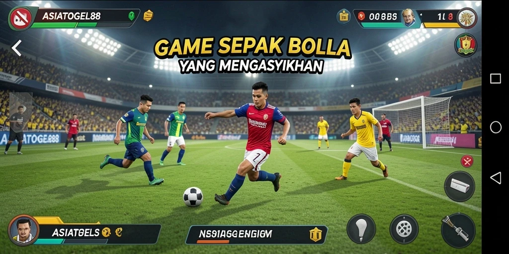Tampilan gameplay <strong>ASIATOGEL88</strong> yang menakjubkan dalam pertandingan sepak bola.