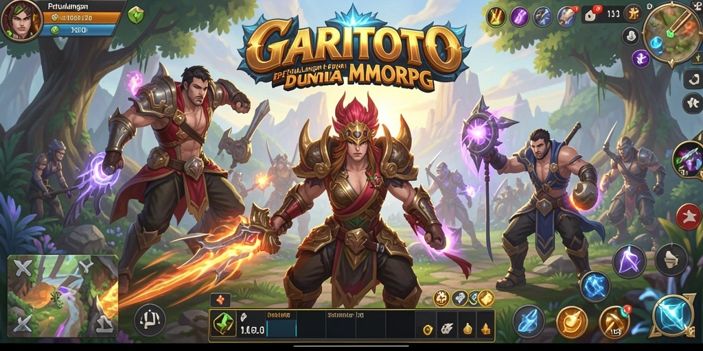 Screenshot seru dari gameplay MMORPG GARITOTO yang menunjukkan aksi pertempuran.