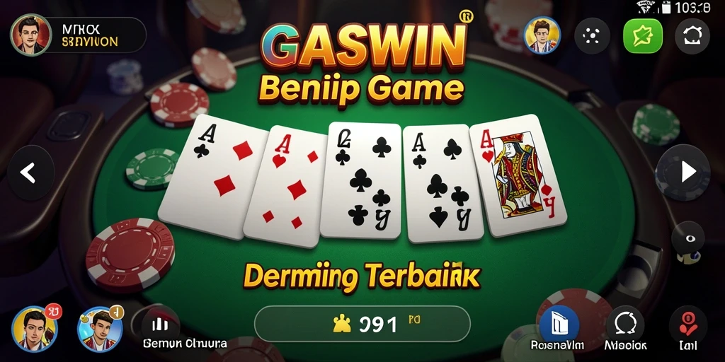 Screenshot utama GASWIN menampilkan gameplay seru dari permainan Domino.