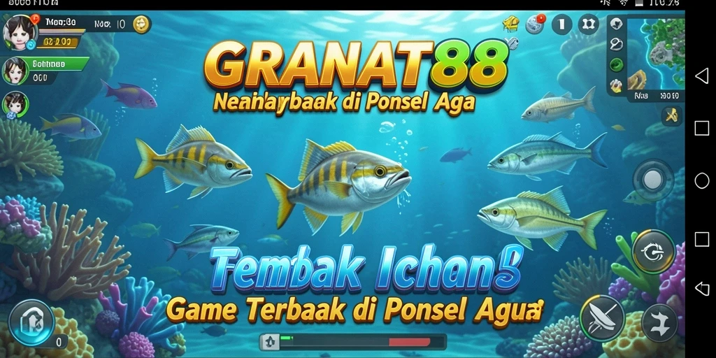 Tampilan gameplay seru di GRANAT88 dengan ikan dan senjata beragam.