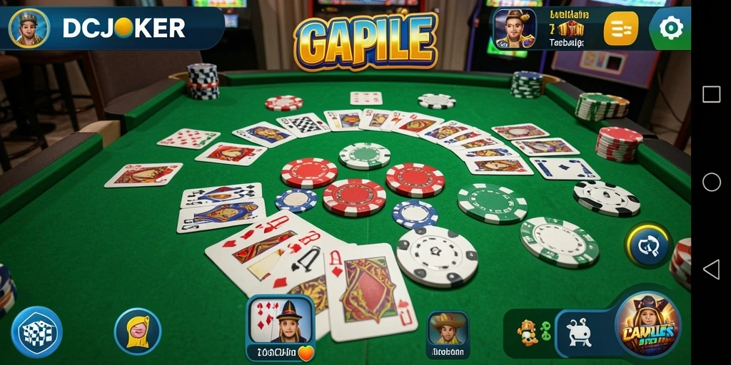 Tampilan menarik gameplay Gaple di IDCJOKER yang seru.