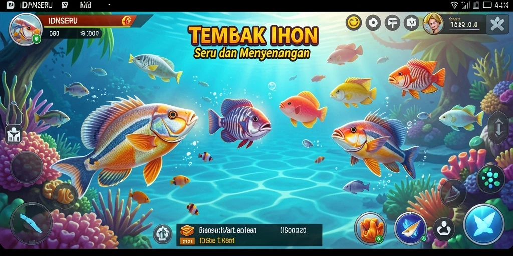 Tampilkan aksi seru saat menembak ikan di IDNSERU.