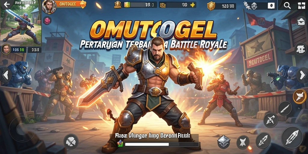 Tampilan gameplay mendebarkan dari OMUTOGEL dalam mode Battle Royale.