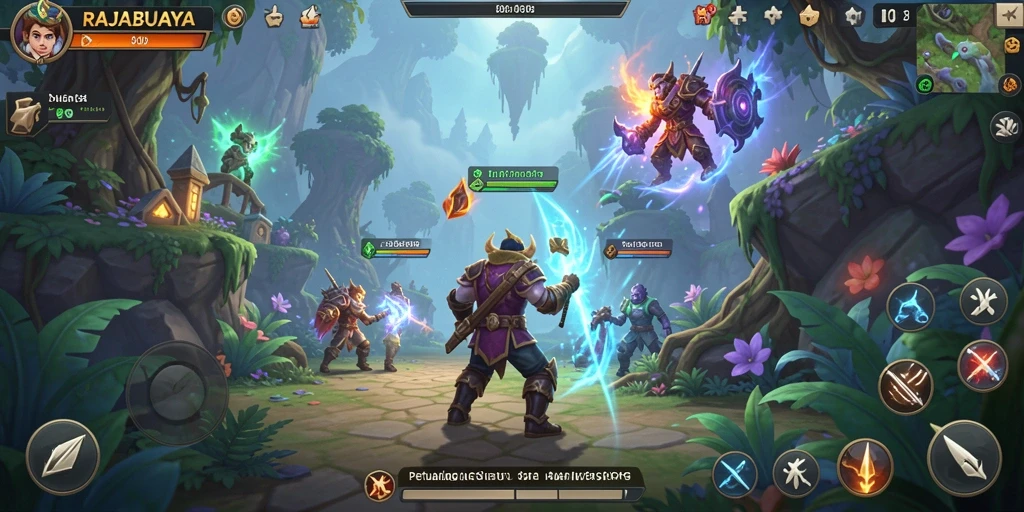 Tampilan gameplay seru dari RAJABUAYA dengan petualangan ARPG.