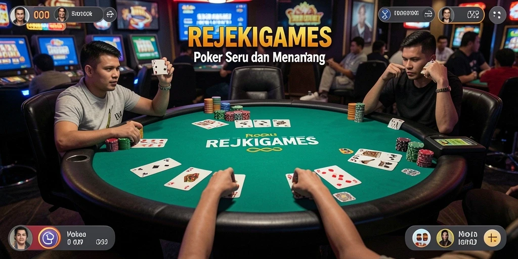 Tampilan gameplay Poker yang seru dan menegangkan di REJEKIGAMES.