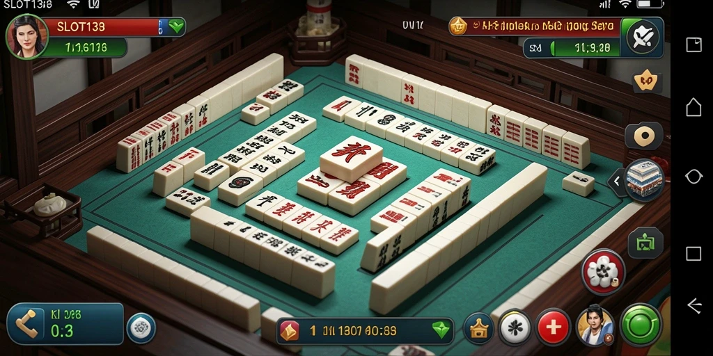 Tampilan menarik dari gameplay SLOT138 yang penuh strategi Mahjong.